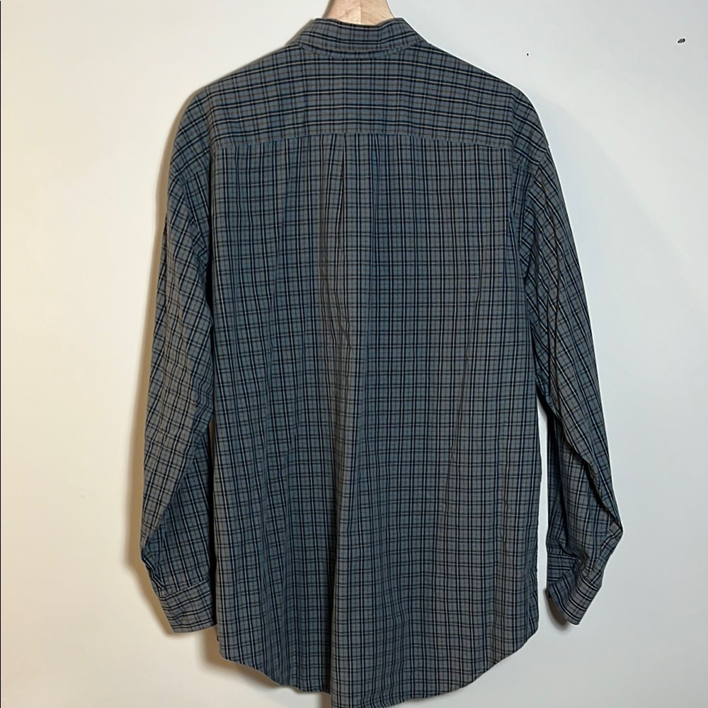 GAP Men's Blue Plaid Long Sleeve Button Down Shirt - Picture 4 of 4
